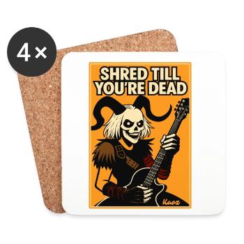 Shred Till You're Dead Guitar T-Shirt - Coasters (set of 4) - white - Front