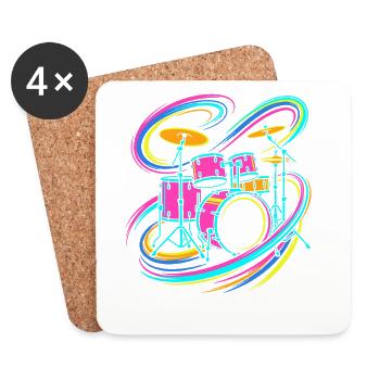 Colorful drums - Coasters (set of 4) - white - Front
