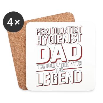 Parodontiste Hygiéniste Papa L’idole Santé Bucco-Dentaire - Dessous de verre (lot de 4) - blanc - Devant