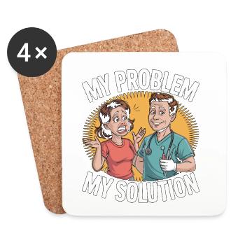 Periodontist Hygienist My Problem My Pictogram Dad - Untersetzer (4er-Set) - Weiß - Vorne