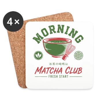 Matcha Morning Matcha Club Fresh Start Thé Vert Matcha - Dessous de verre (lot de 4) - blanc - Devant