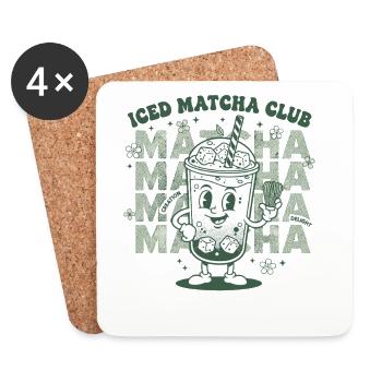Iced Matcha Club Funny Matcha Tea Lover Green - Coasters (set of 4) - white - Front