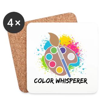Cool Artist Color Whisperer Painter Gift Idea - Coasters (set of 4) - white - Front