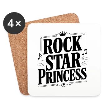 Princesse Rock Star - Dessous de verre (lot de 4) - blanc - Devant
