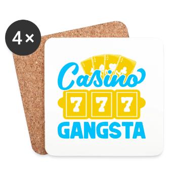 Gambling Fan Casino Gangsta Casino - Untersetzer (4er-Set) - Weiß - Vorne