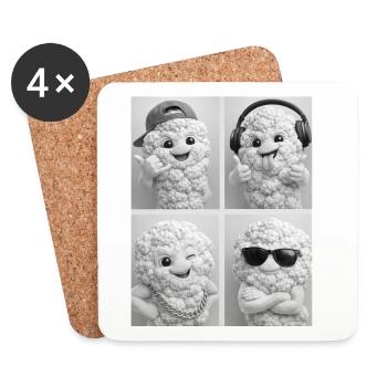 cauliflower - Coasters (set of 4) - white - Front