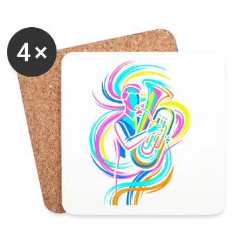 Tubiste - Dessous de verre (lot de 4) - blanc - Devant