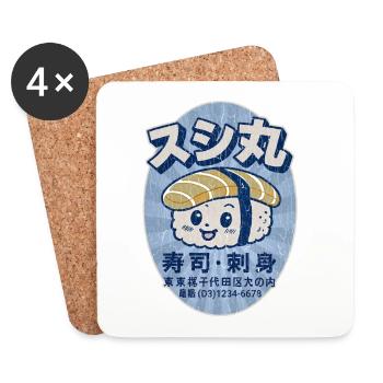 Little Sushi – Tokio, Japan - Untersetzer (4er-Set) - Weiß - Vorne