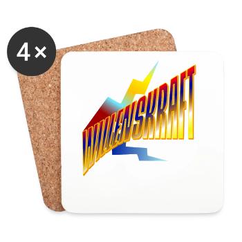 Wullenkraft Neon Retro Logo - Untersetzer (4er-Set) - Weiß - Vorne