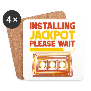 Gambling Fan Installing Jackpot Please Wait Casino - Untersetzer (4er-Set) - Weiß - Vorne
