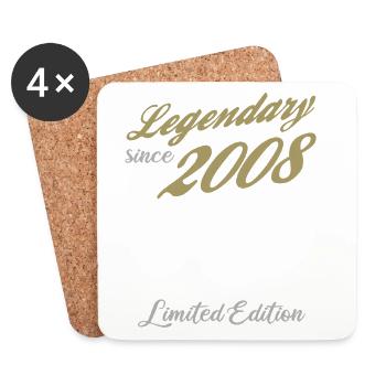18. Geburtstag Legendary Since 2008 vintage - Untersetzer (4er-Set) - Weiß - Vorne