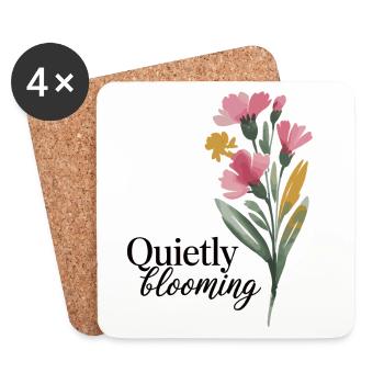 Floral Shirt with Inspirational Saying - Coasters (set of 4) - white - Front