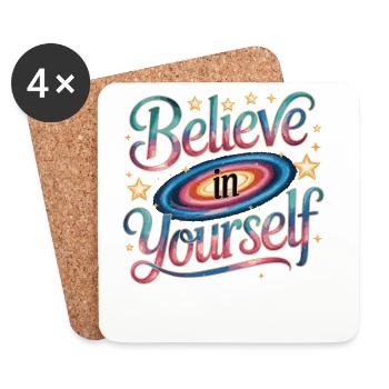 Believe in Yourself - Galaxy - Untersetzer (4er-Set) - Weiß - Vorne