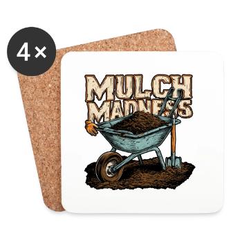 Mens Mulch Madness Funny Gardening Compost - Coasters (set of 4) - white - Front