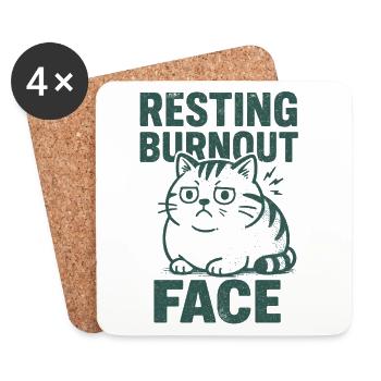 Resting Burnout Face | Sarcasm - Coasters (set of 4) - white - Front