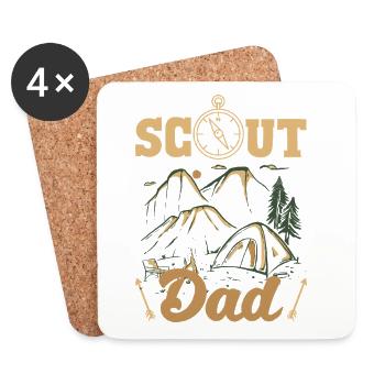 Pfadfinder Scouting Dad Vater Camp Forest - Untersetzer (4er-Set) - Weiß - Vorne