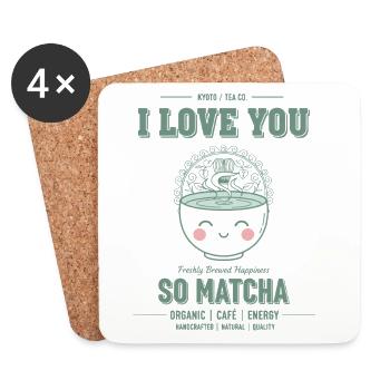 I Love You So Matcha Green Tea Matcha Latte - Coasters (set of 4) - white - Front