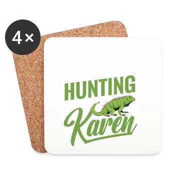  Iguana Hunting Equipment Reptile Slayer Lizard - Coasters (set of 4) - white - Front