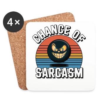 Chance of Sarcasm - Retro Grinsen - Untersetzer (4er-Set) - Weiß - Vorne