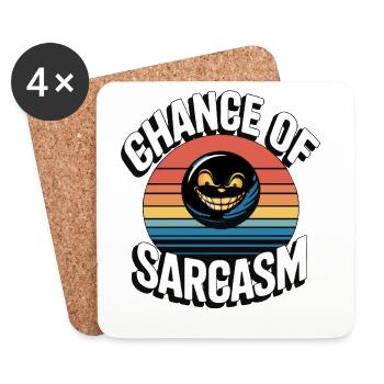 Chance de Sarcasme - Sourire rétro - Dessous de verre (lot de 4) - blanc - Devant