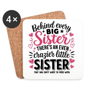 Heart Roses Sister Design - Coasters (set of 4) - white - Front