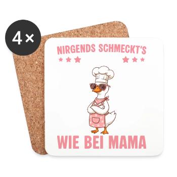 Mama Gans Köchin Muttertag - Untersetzer (4er-Set) - Weiß - Vorne