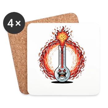 Flame Phantom Test Tube - Coasters (set of 4) - white - Front