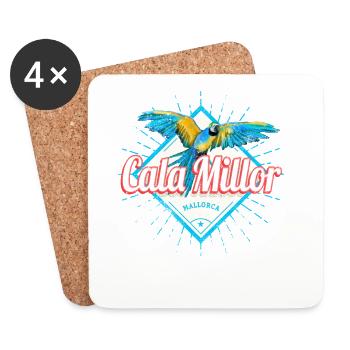 Souvenir des îles Baléares de Cala Millor Majorque - Dessous de verre (lot de 4) - blanc - Devant