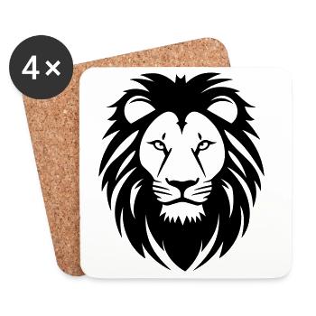 lion - Coasters (set of 4) - white - Front