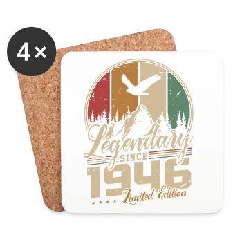 1946 Vintage Vintage Retro Birthday Gift - Coasters (set of 4) - white - Front