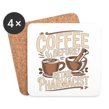 Retail Pharmacist Coffee Medication Coffee Lover - Untersetzer (4er-Set) - Weiß - Vorne