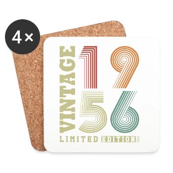 Vintage 1956 Vintage Retro Birthday Gift - Coasters (set of 4) - white - Front