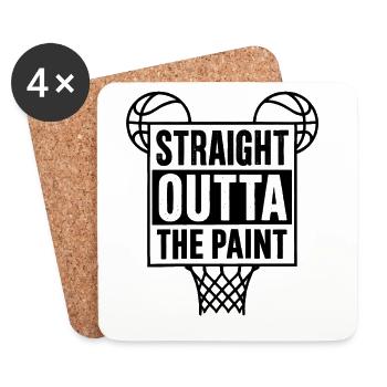 Straight Outta The Paint Basketball Sport - Coasters (set of 4) - white - Front