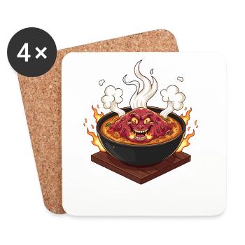 Pot Démoniaque Pointu - Dessous de verre (lot de 4) - blanc - Devant