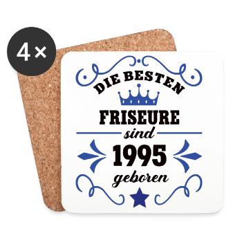 Friseur Geburtstag Jahrgang 1995 Frisör Kollegen - Untersetzer (4er-Set) - Weiß - Vorne
