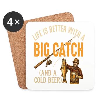 Life Is Better With A Big Catch - Untersetzer (4er-Set) - Weiß - Vorne