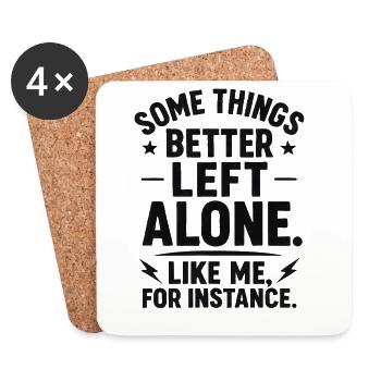 Idée de cadeau pour les nerds introvertis qui s’amusent drôlement - Dessous de verre (lot de 4) - blanc - Devant