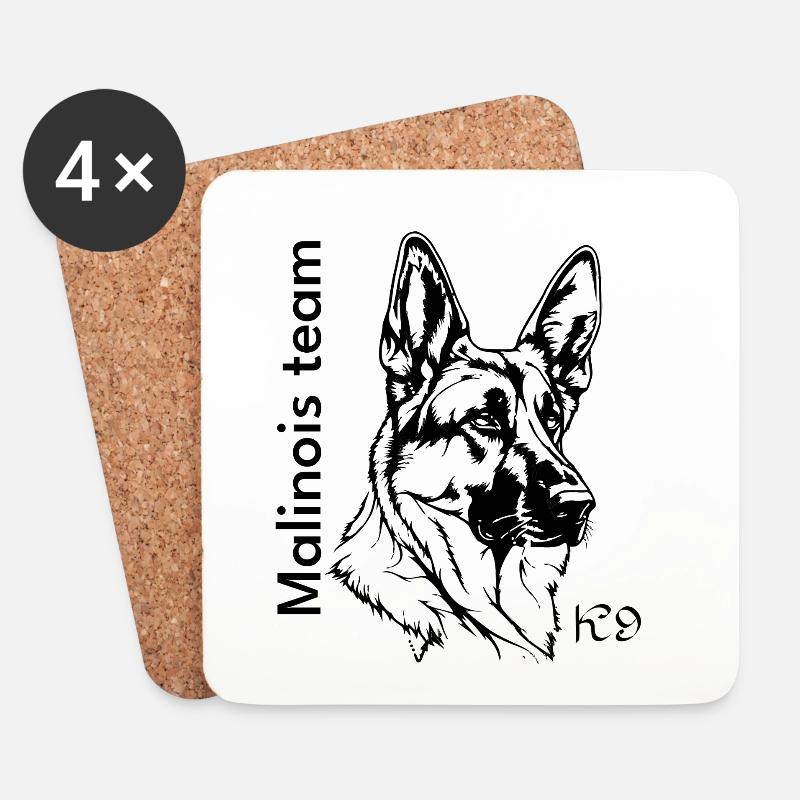 Malinois-Team - Untersetzer (4er-Set) - Weiß