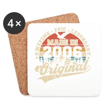 Original 2006 Vintage Vintage Birthday Gift - Coasters (set of 4) - white - Front