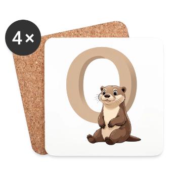 Otter et Big O Design - Dessous de verre (lot de 4) - blanc - Devant