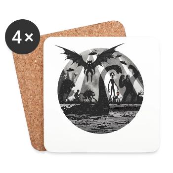Bigfoot, monstre extraterrestre Sasquatch du Loch Ness - Dessous de verre (lot de 4) - blanc - Devant