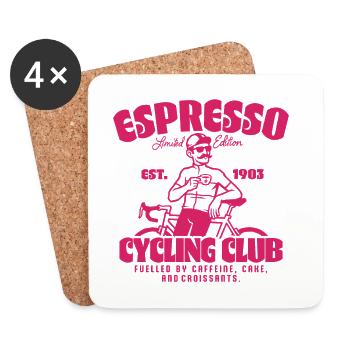 Espresso Cycling Club Retro Pink - Coasters (set of 4) - white - Front