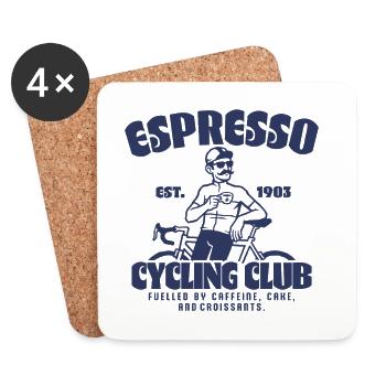 Espresso Cycling Club Vintage Logo - Dessous de verre (lot de 4) - blanc - Devant