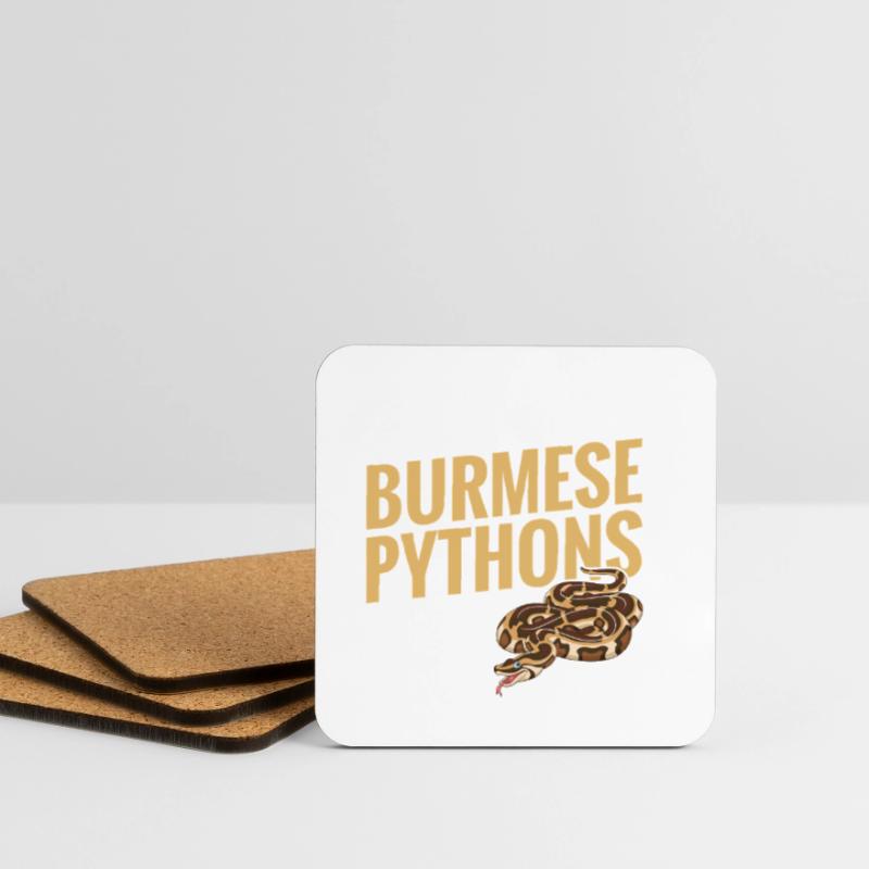 Python birman Stuff Reptile Foos Propriétaire de serpent Dessous de verre (lot de 4)