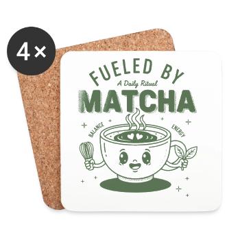 Fueled By Matcha A Daily Ritual Green Tea - Untersetzer (4er-Set) - Weiß - Vorne