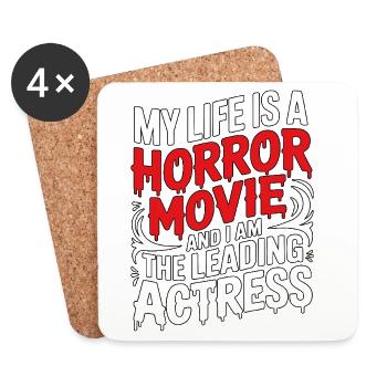 My Life Is A Horror Movie - Halloween - Coasters (set of 4) - white - Front