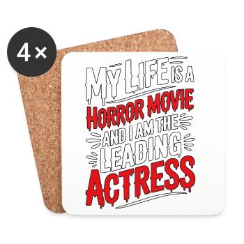My Life Is A Horror Movie - Halloween - Coasters (set of 4) - white - Front