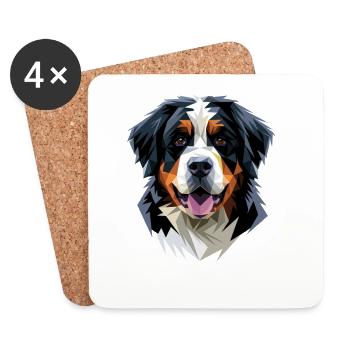 Bernese Mountain Dog Cute Dogs Swiss Mountain Dogs - Coasters (set of 4) - white - Front