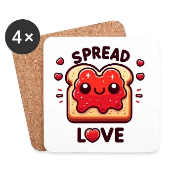 Spread Love Toast Herzchen - Untersetzer (4er-Set) - Weiß - Vorne