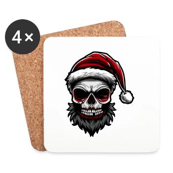 Santa Claus Skull - Coasters (set of 4) - white - Front